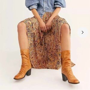 Free People Boots l Free People Elle Block Heel Mid Calf Slouch Boot